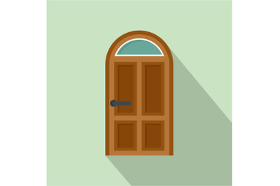 Security door icon, flat style