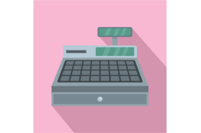 Cash machine icon, flat style