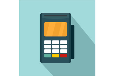 Credit card reader icon, flat style