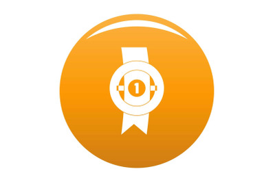 Award ribbon icon vector orange