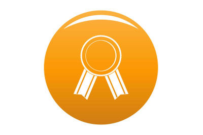 Award ribbon icon vector orange
