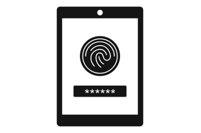 Fingerprint password icon, simple style