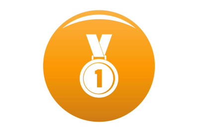 Medal icon vector orange