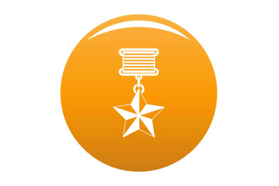 Medal icon vector orange