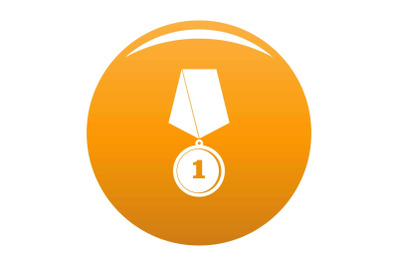 Medal icon vector orange