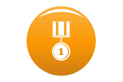 Medal icon vector orange