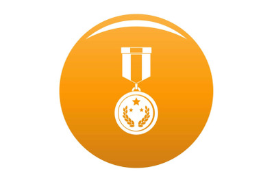 Medal icon vector orange