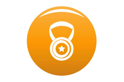 Medal icon vector orange