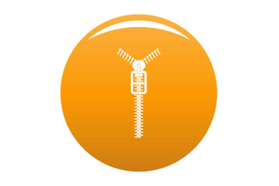 Long zip icon vector orange