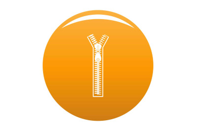 Half opened zip icon vector orange