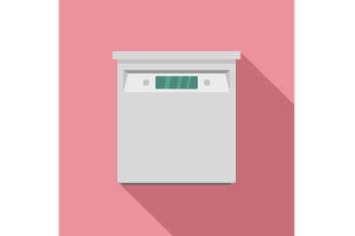 Closed dishwasher icon, flat style