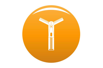 Opened zip icon vector orange