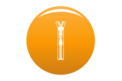 Big zip icon vector orange