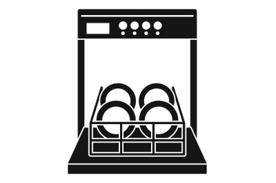 Open dishwasher icon, simple style