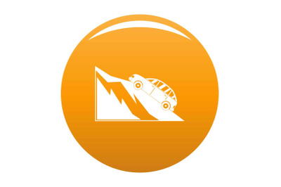 Mountain accident icon vector orange