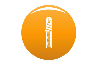 Zipper icon vector orange