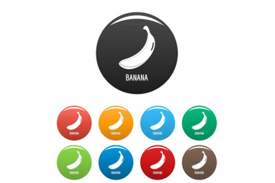 Banana icons set color vector