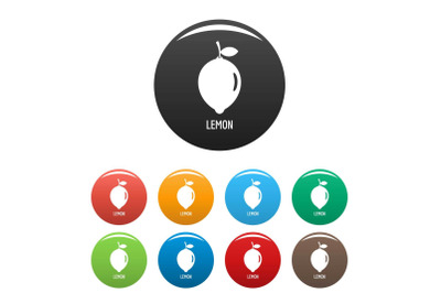 Lemon icons set color vector