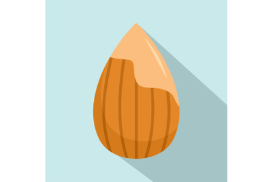 Almond icon, flat style