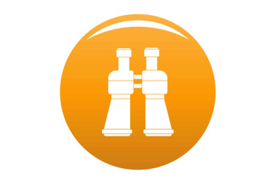 Binoculars icon vector orange