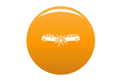 Head collision icon vector orange