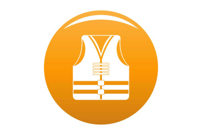 Rescue vest icon vector orange