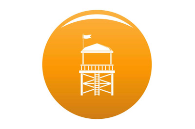 Rescue tower icon vector orange