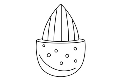 Half shell almond icon, outline style