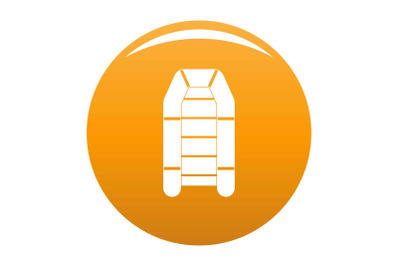 Rubber boat icon vector orange