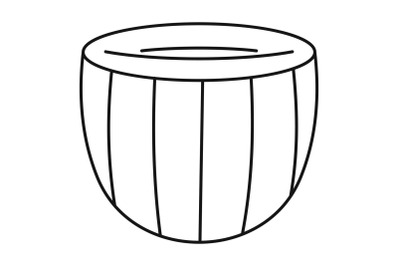 Half cutted almond icon, outline style