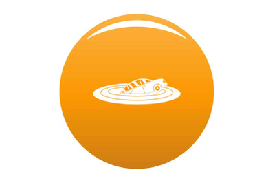 Sinking car icon vector orange