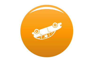 Turned car icon vector orange
