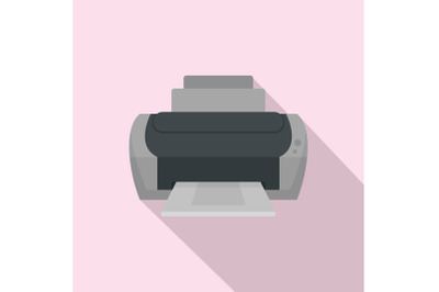 Photo printer icon, flat style