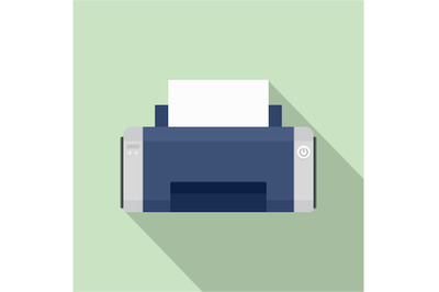 Black ink printer icon, flat style