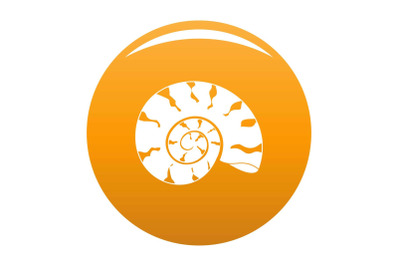 Round shell icon vector orange