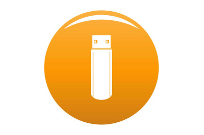 Big flash drive icon vector orange