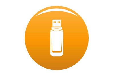 Mini flash drive icon vector orange