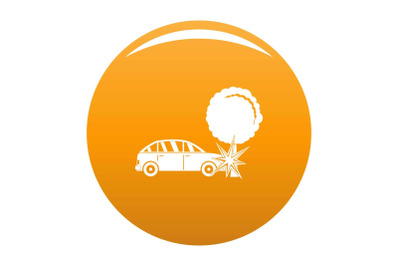 Crashed tree icon vector orange