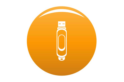 Mini usb icon vector orange