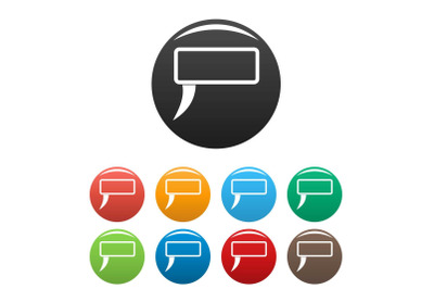 Speech bubble icons set color vector