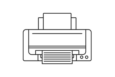 Inkjet printer icon, outline style