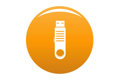 Usb icon vector orange