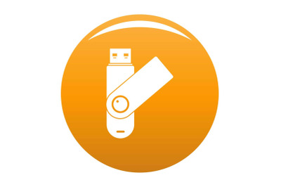 Usb device icon vector orange