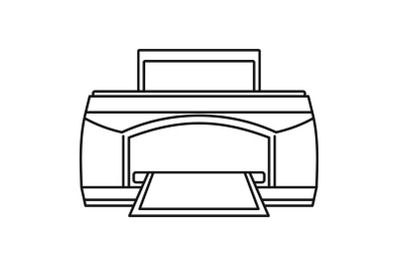 Paper printer icon, outline style