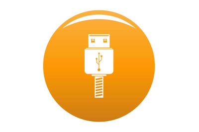 Memory flash drive icon vector orange