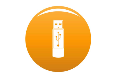 Portable flash drive icon vector orange