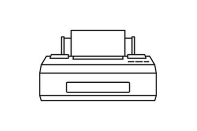 Old printer icon, outline style