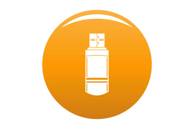 Small flash drive icon vector orange