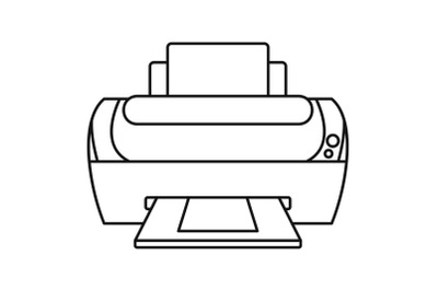 Photo printer icon, outline style