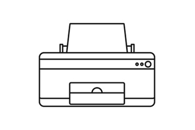 Home printer icon, outline style